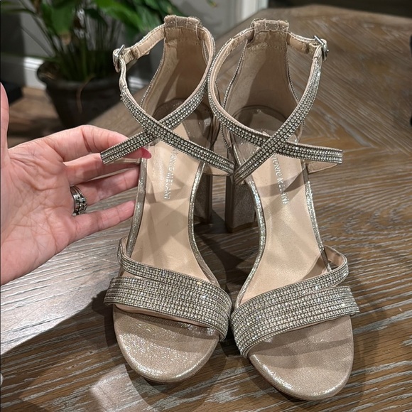ANTONIO MELANI Shoes - Antonio Melani Rhinestone Formal block heel shoes size 7.5 silver